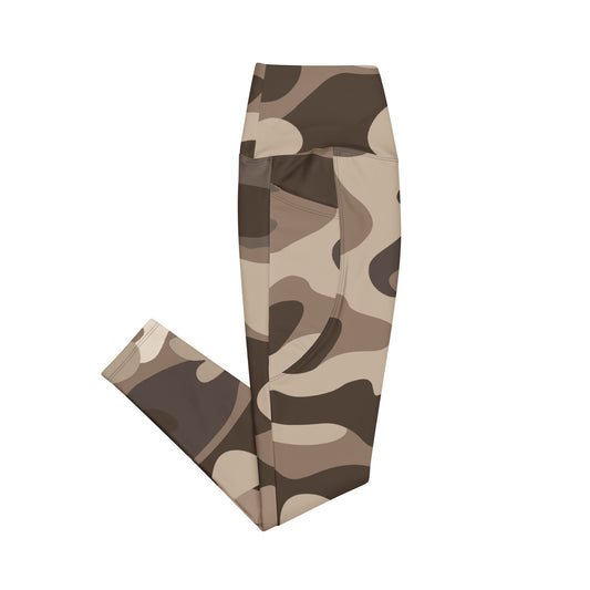 Brown Fatigue Leggings with pockets