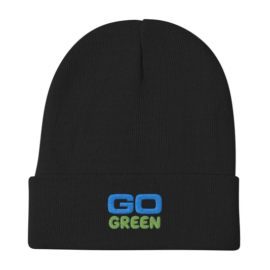 GO GREEN Embroidered Beanie