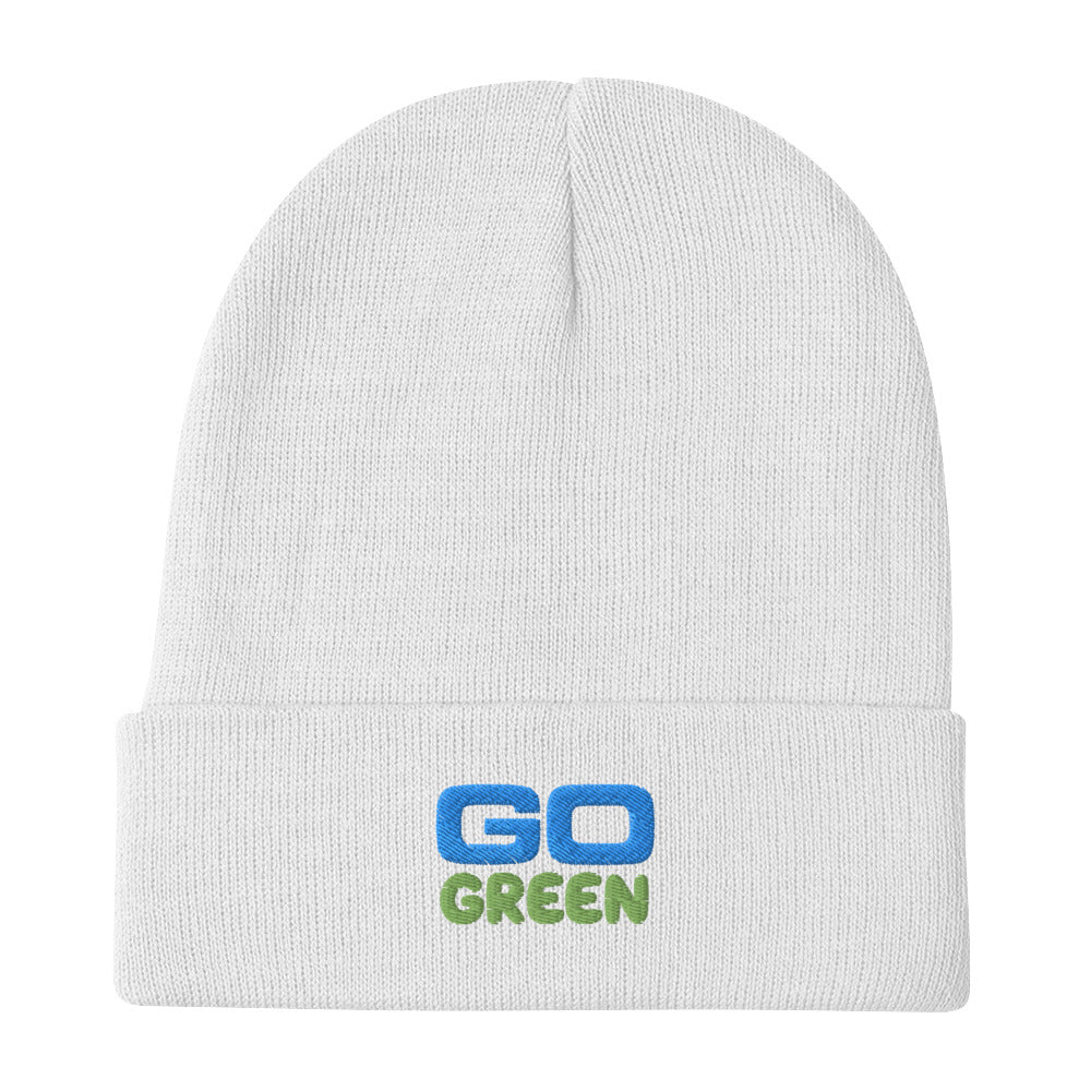 GO GREEN Embroidered Beanie