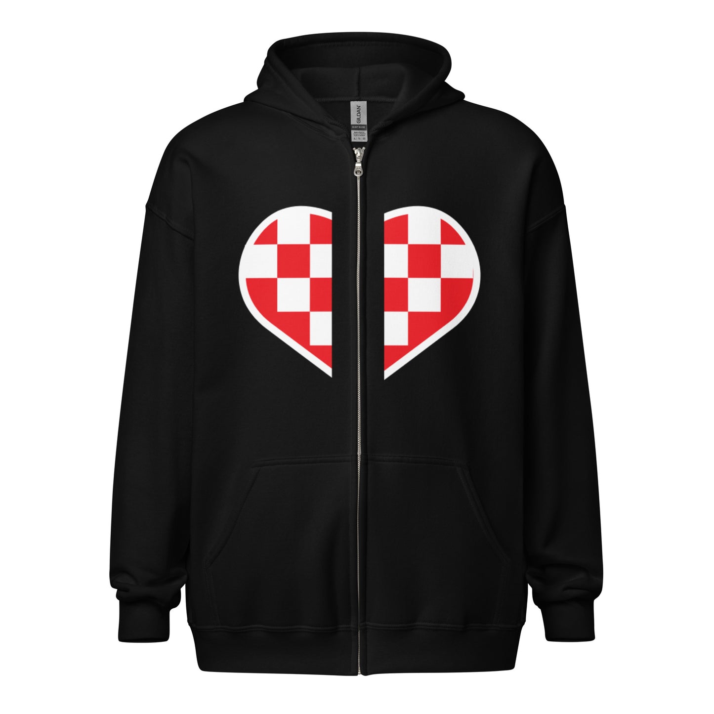 Checker Heart Unisex heavy blend zip hoodie
