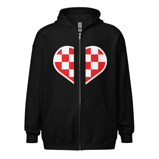 Checker Heart Unisex heavy blend zip hoodie