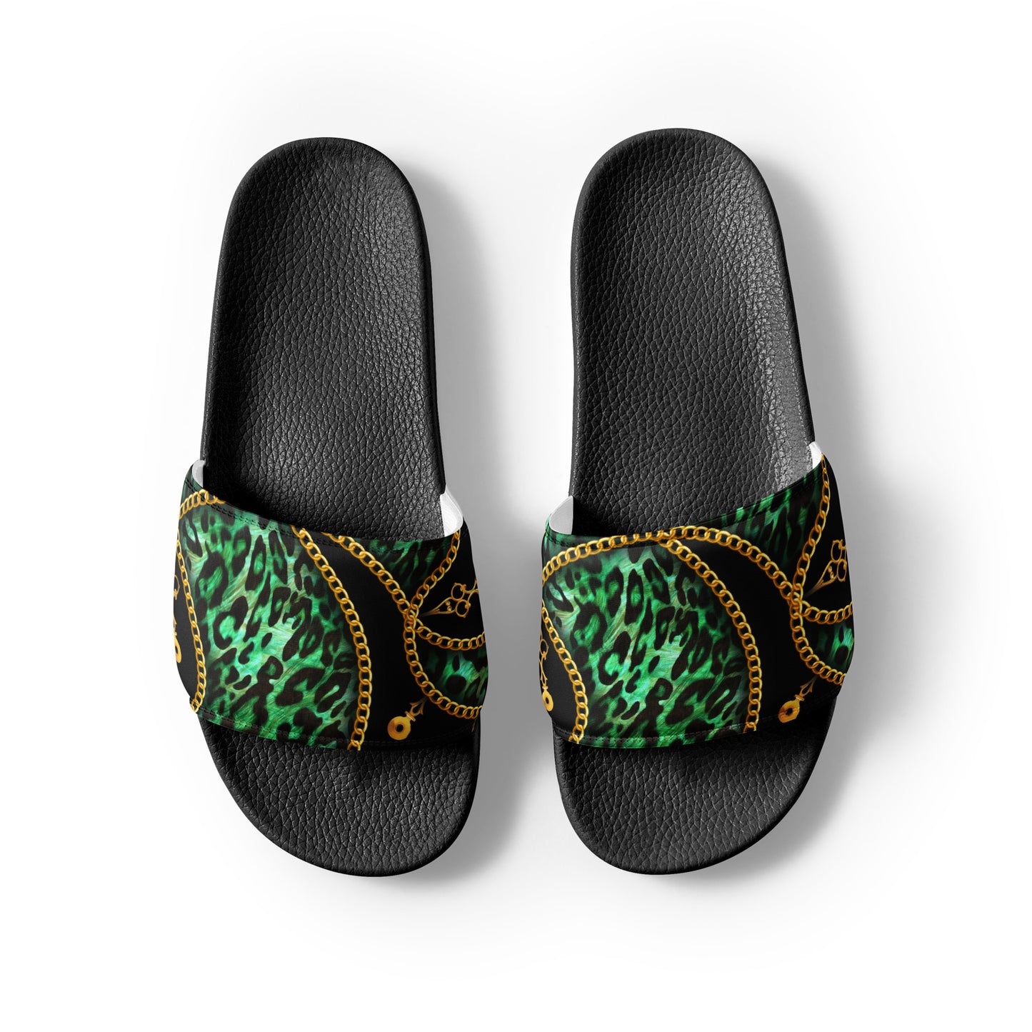 Green and Black Women's slides
