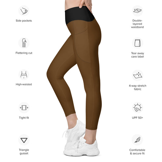 BROWN Leggings with pockets