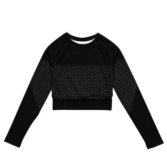 Black Recycled long-sleeve crop top