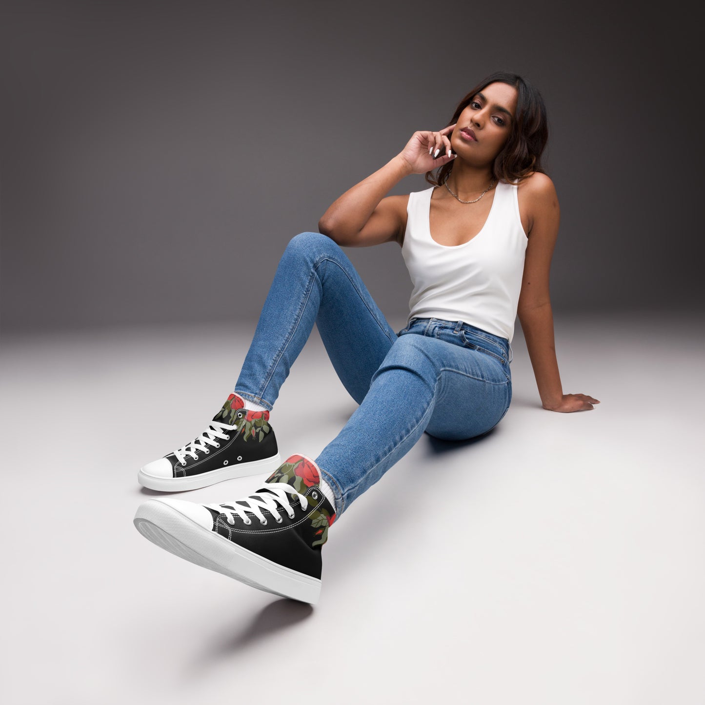 Rose Women’s high top canvas shoes