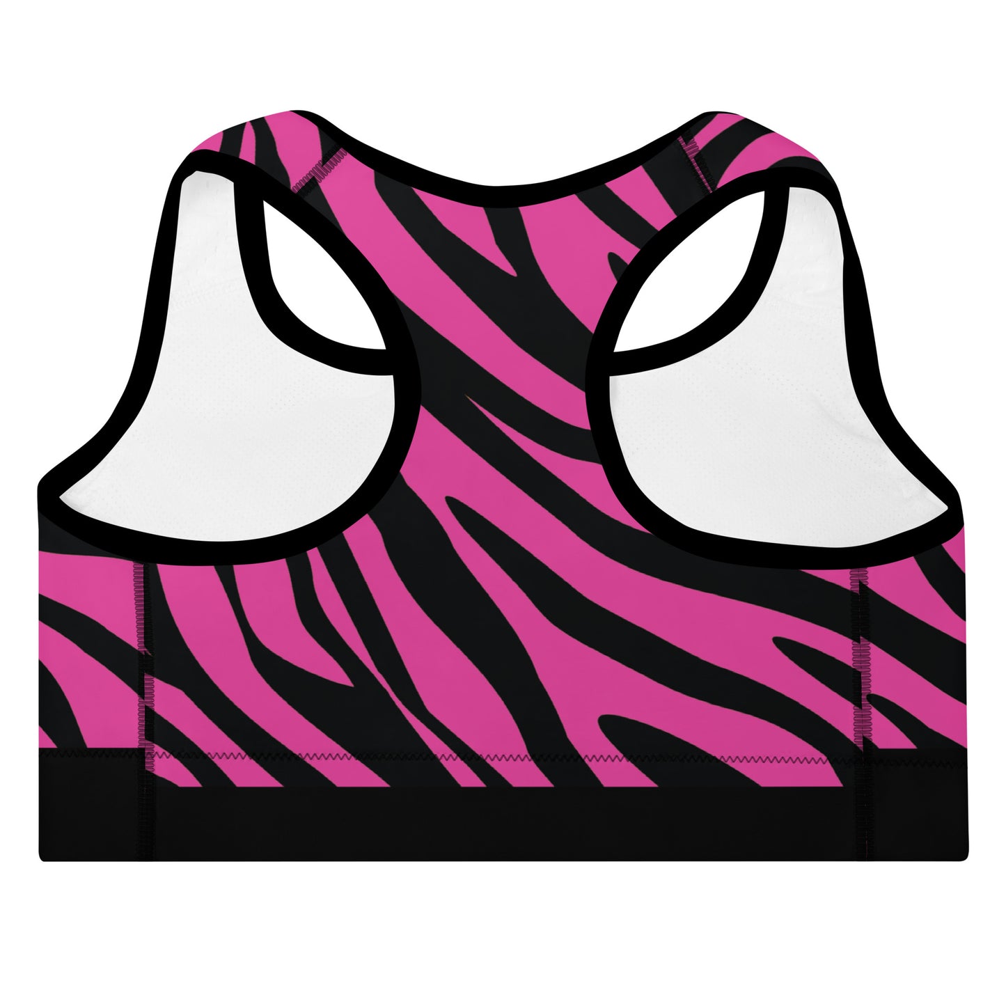 Pink Tiger Print Padded Sports Bra