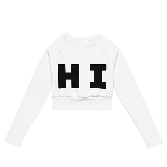 HI/BYE Recycled long-sleeve crop top