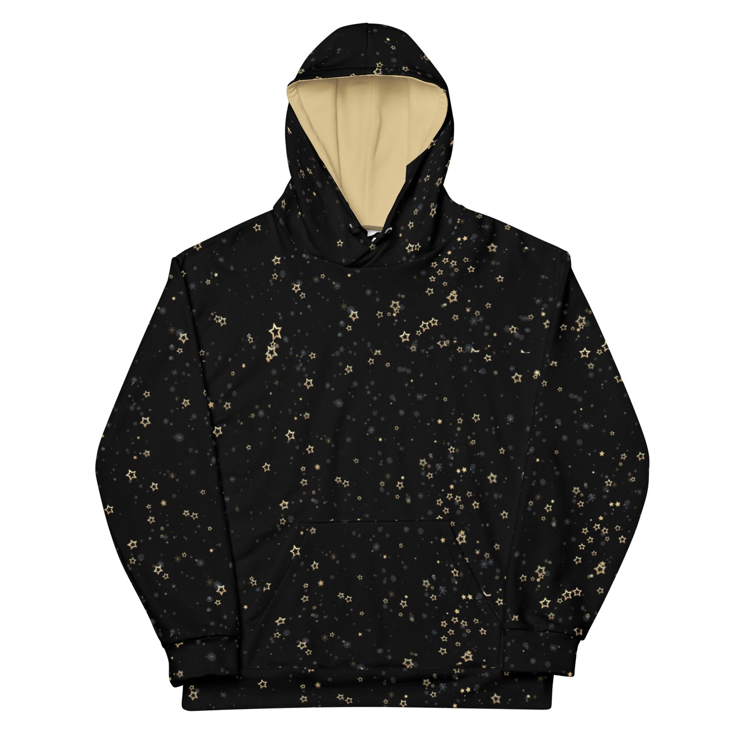 Star Unisex Black and Gold Hoodie