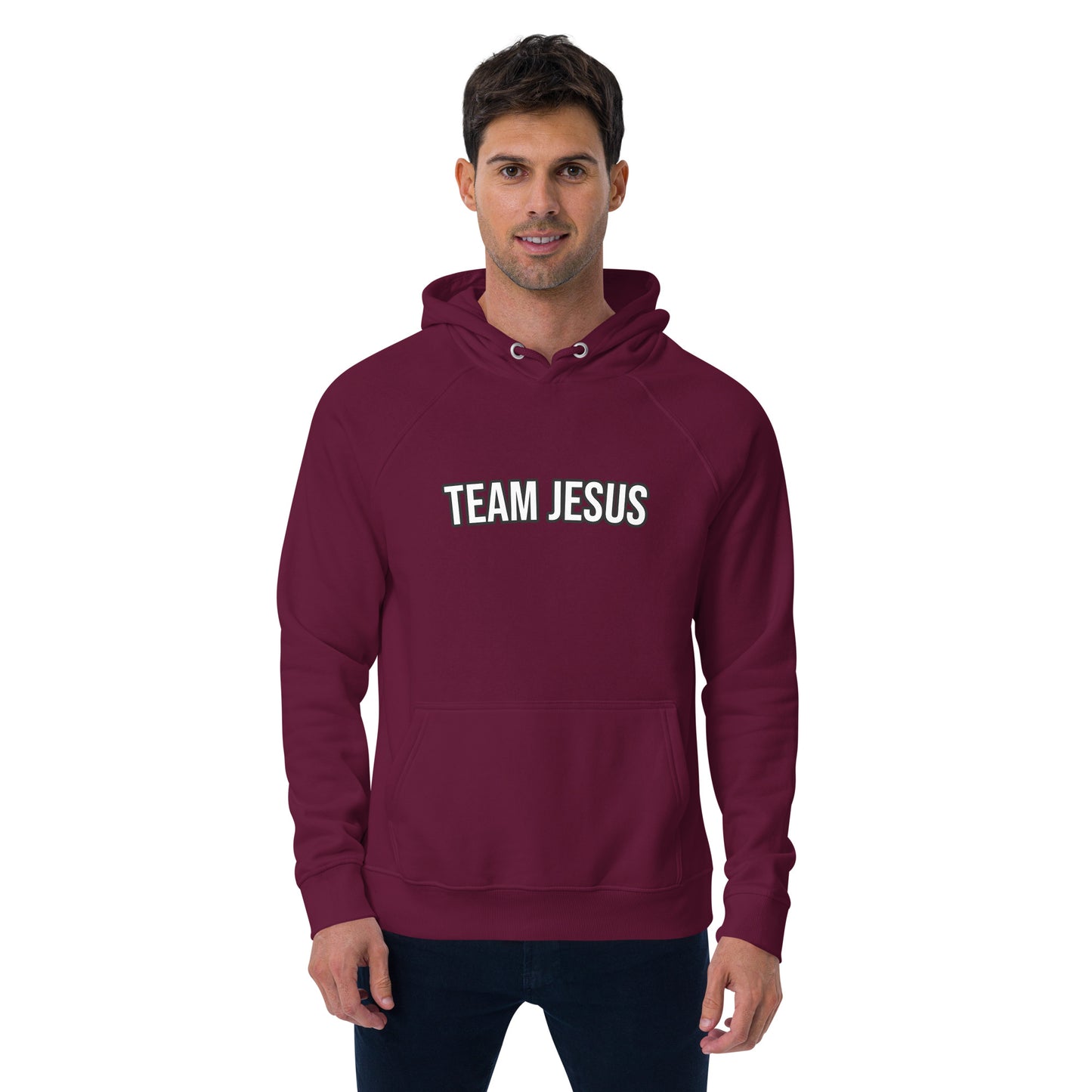 Team Jesus Unisex Eco Raglan Hoodie