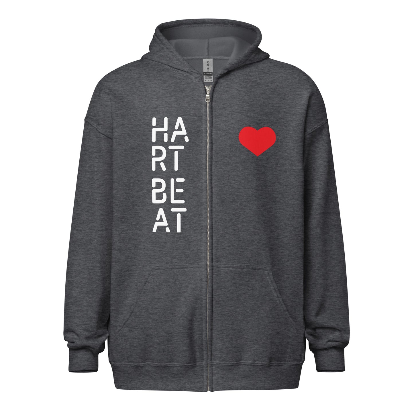 Heartbeat Unisex Heavy Blend Zip Hoodie
