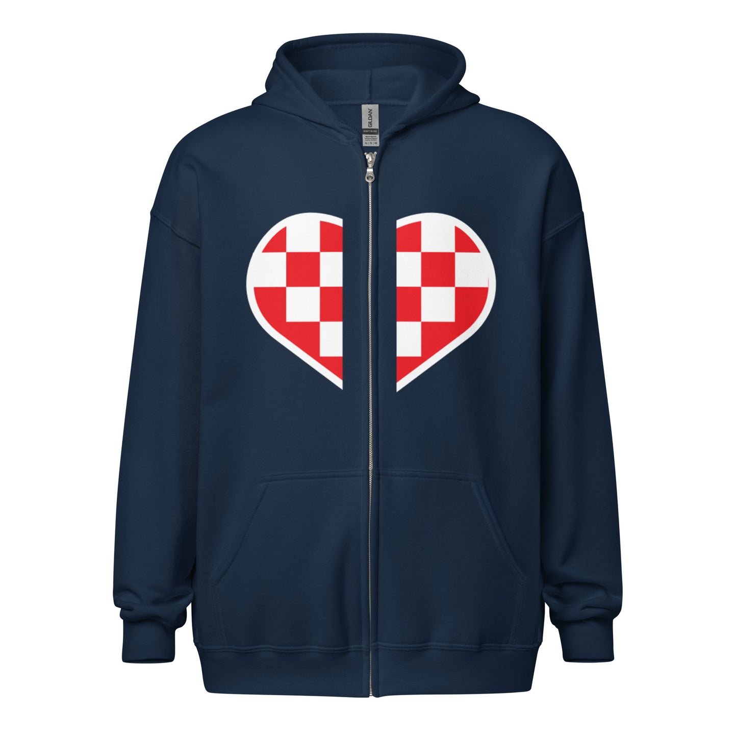 Checker Heart Unisex heavy blend zip hoodie