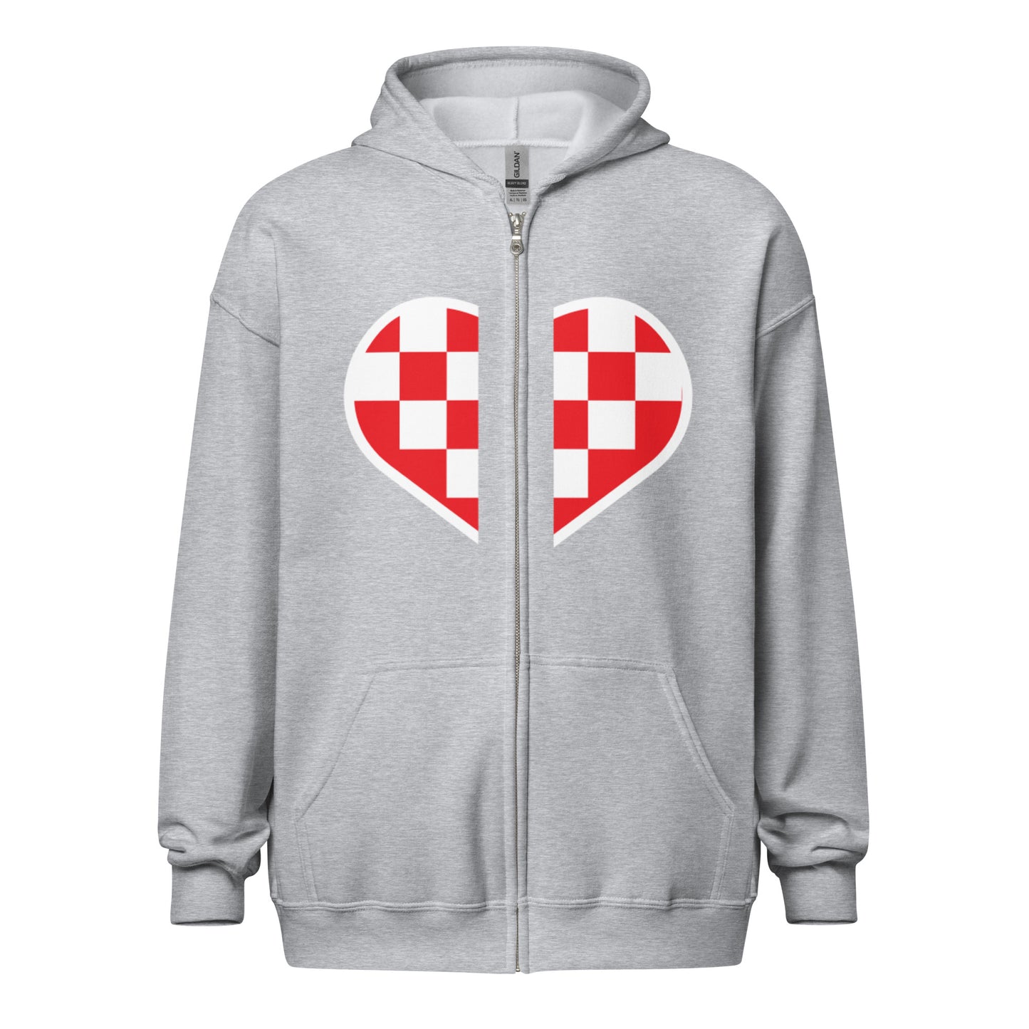 Checker Heart Unisex heavy blend zip hoodie