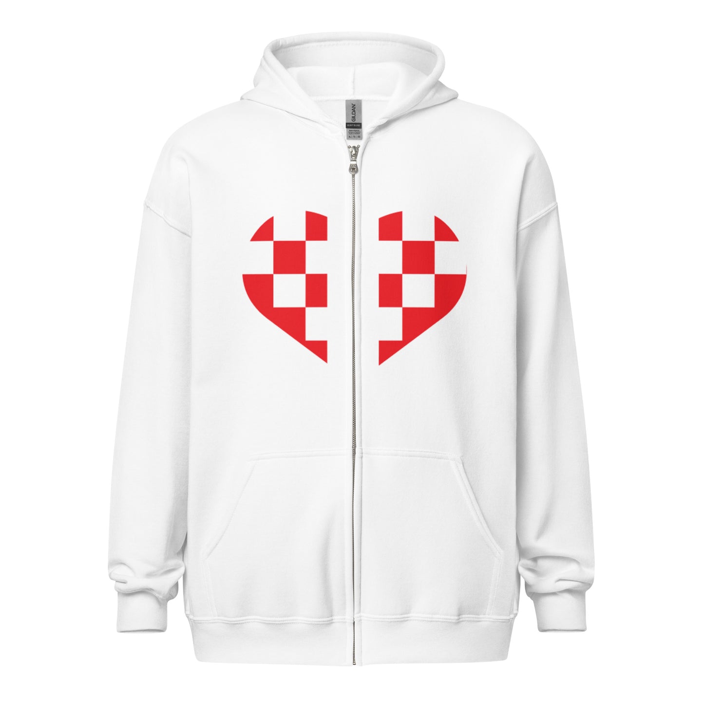 Checker Heart Unisex heavy blend zip hoodie