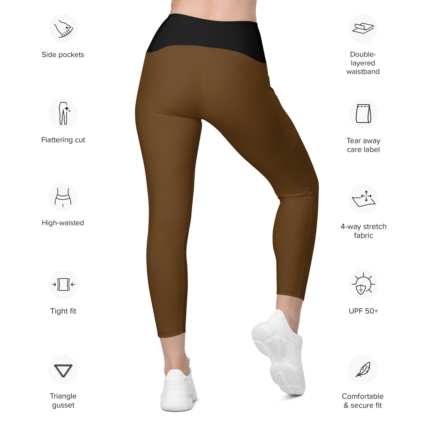BROWN Leggings with pockets