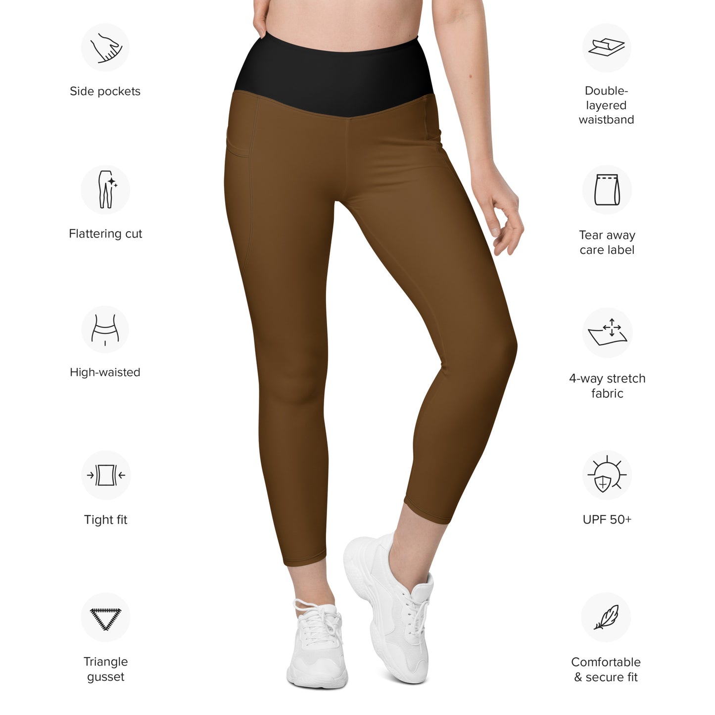 BROWN Leggings with pockets