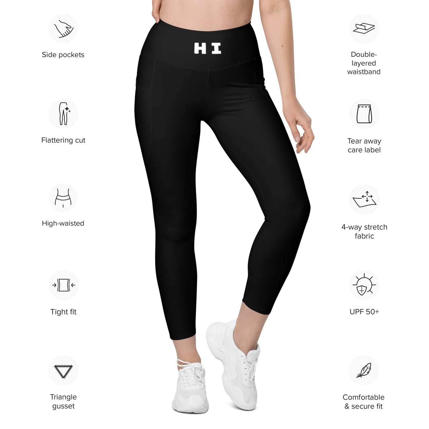 HI/BYE BLACK Leggings with pockets