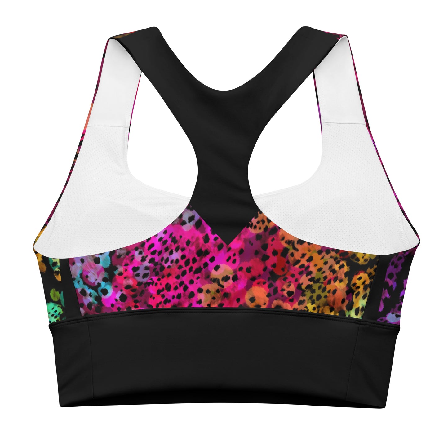 Longline Multi Color Animal Print Sports Bra