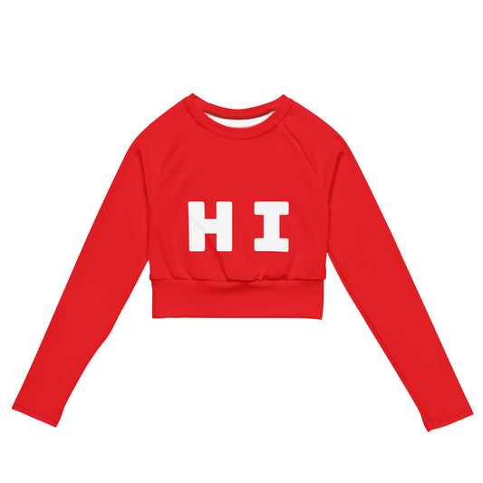 Recycled long-sleeve crop top