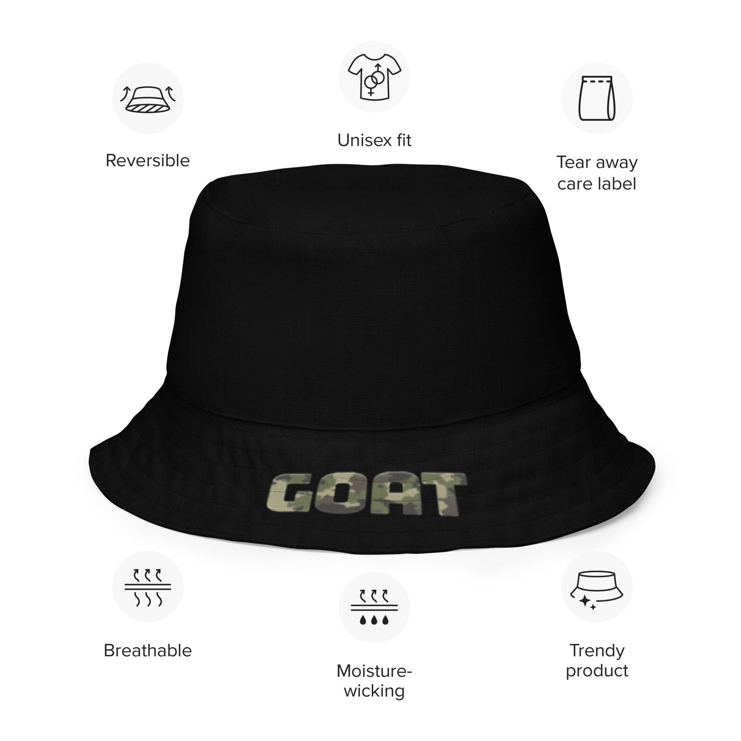 Reversible army bucket hat